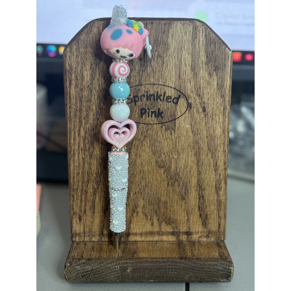 21-20  Inspired Handcrafted Extended Length Beaded Pen w/ Refill Ink